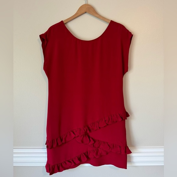 Jay Godfrey Dress 100% Red Silk size 6 - Picture 2 of 4